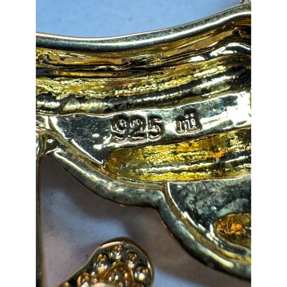 Estate Sterling Silver 925 Masonic Pendant Gold Tone Freemason Symbol No Chain - Picture 5 of 8